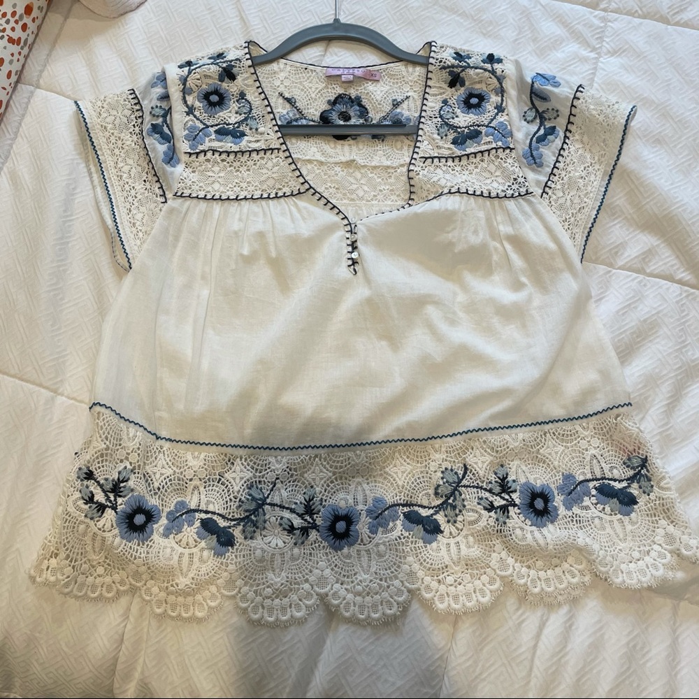Calypso St. Barth Embroidered Lace Top